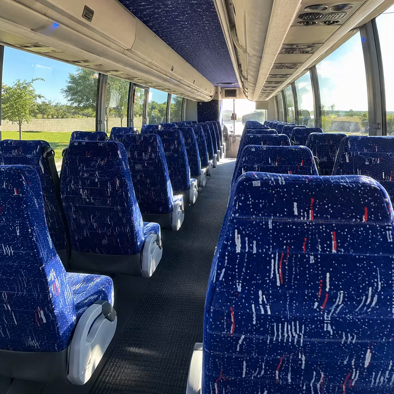 56 passenger charter bus inside