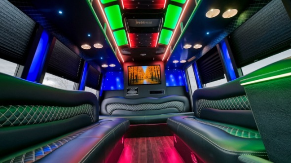 party bus rental interior